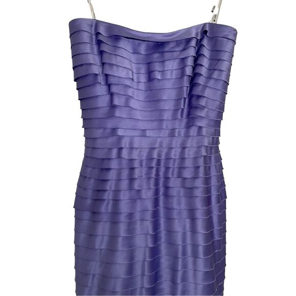 New Tadashi Shoji vintage strapless tiered lilac floor length formal gown size 4 - Picture 3 of 12